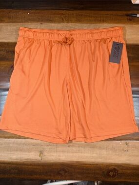 Athletic Works Men's Orange Mesh Drawstring Athletic Shorts